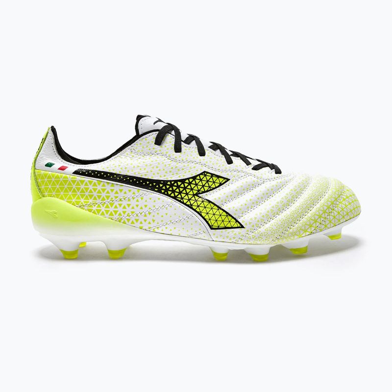 Men's Diadora Brasil Elite Tech GR ITA LPX football boots white/black/fluo yellow 11