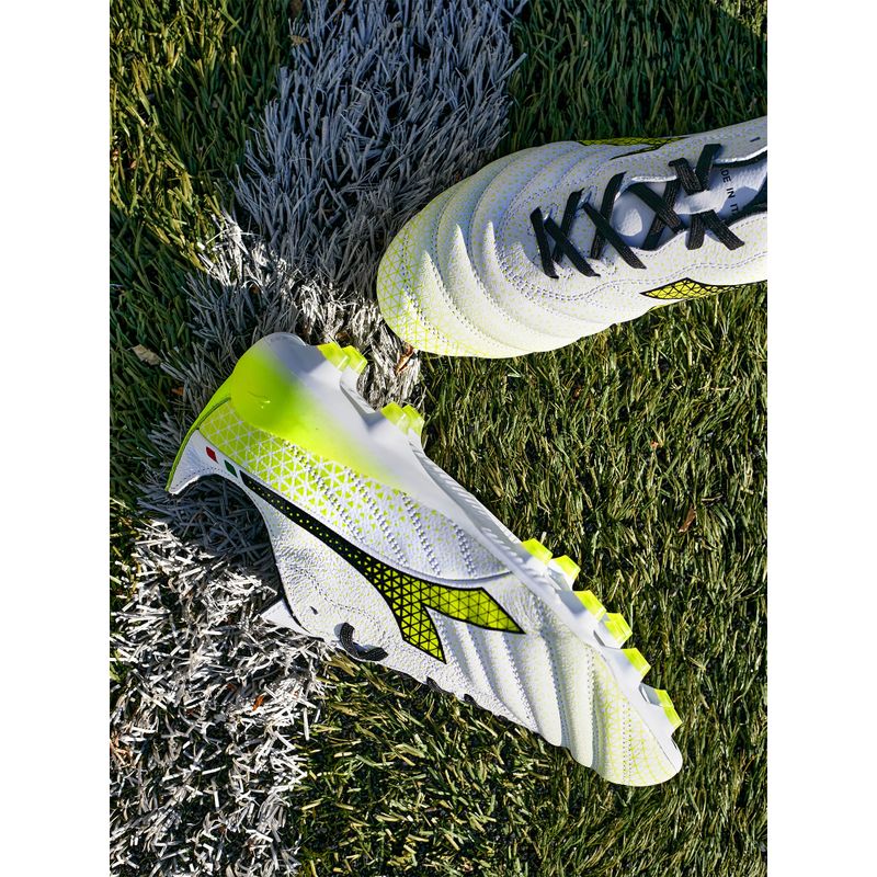 Men's Diadora Brasil Elite Tech GR ITA LPX football boots white/black/fluo yellow 18
