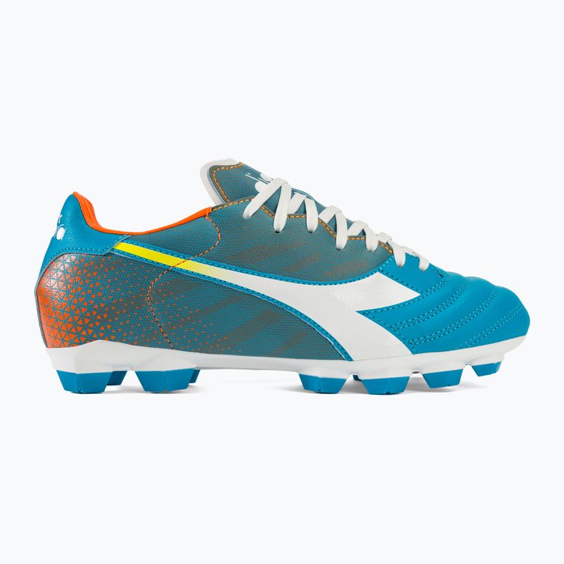 Men's Diadora Brasil Elite Veloce GR LPU blue fluo/white/orange football boots 2