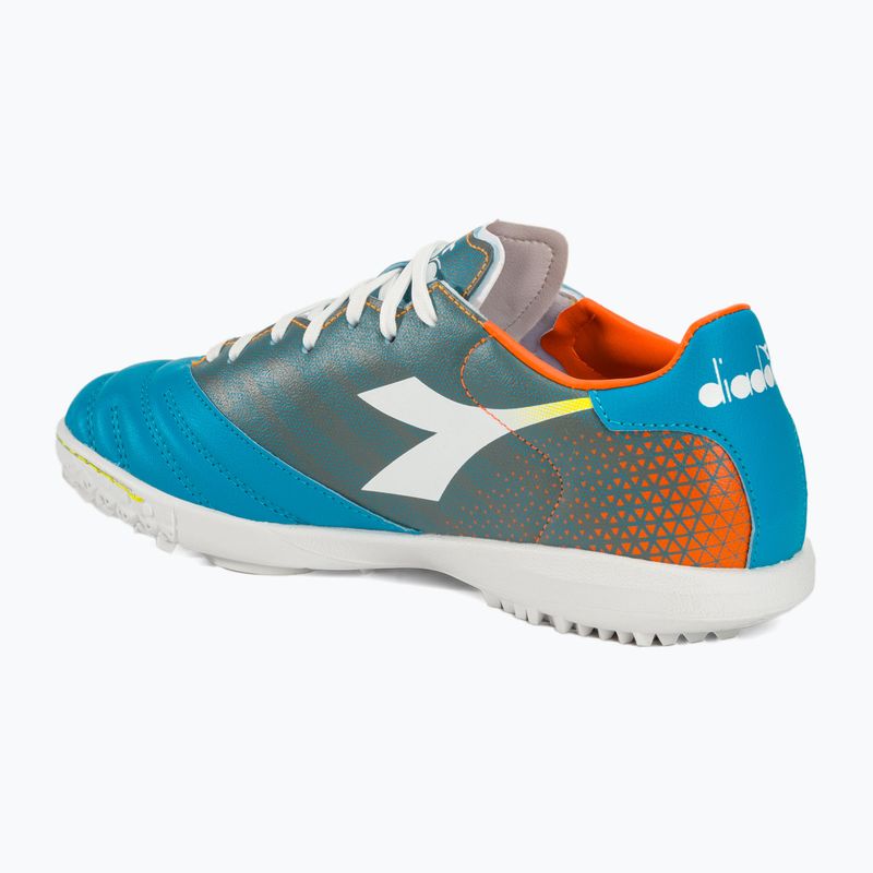 Men's Diadora Brasil Elite Veloce GR TFR football boots blue fluo/white/orange 3