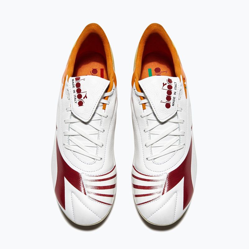 Men's Diadora Maximus Elite ITA T SLX football boots white/chili pepper/russet orange 10