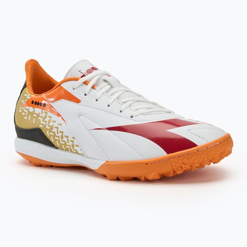 Men's Diadora Maximus Elite R TFR football boots white/chili pepper/russet orange