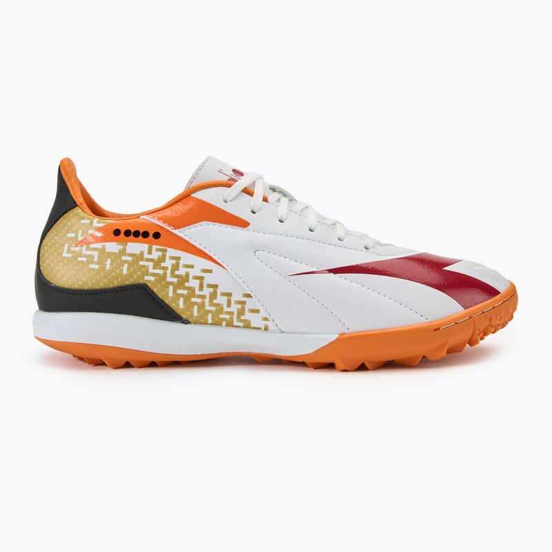 Men's Diadora Maximus Elite R TFR football boots white/chili pepper/russet orange 2