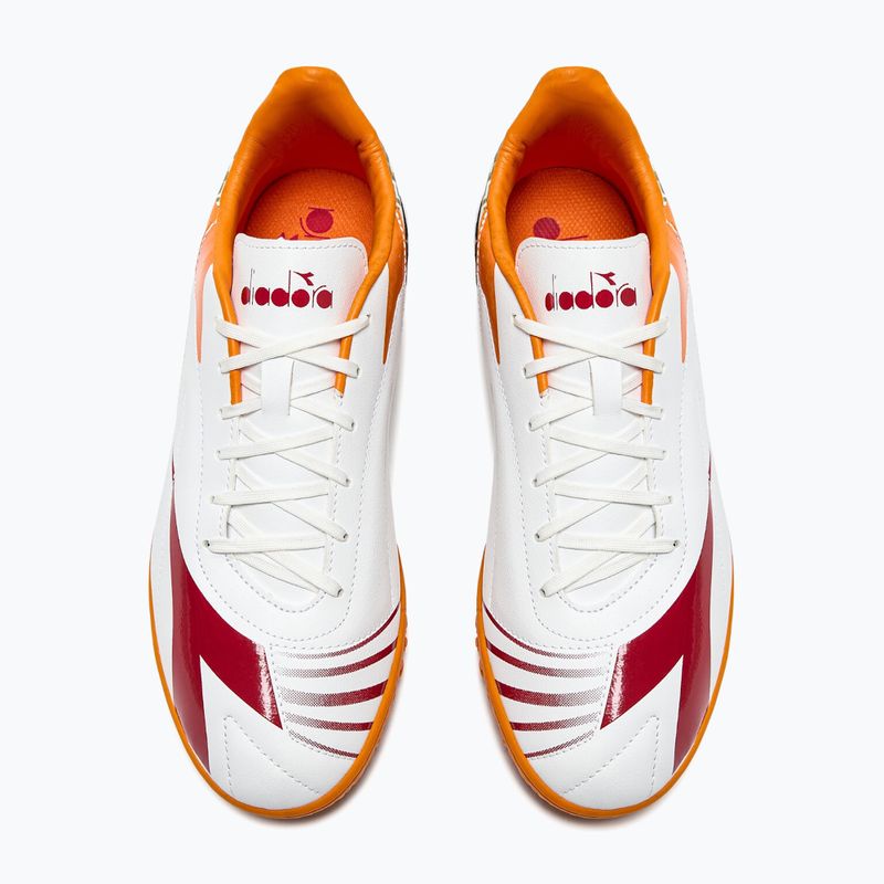 Men's Diadora Maximus Elite R TFR football boots white/chili pepper/russet orange 10