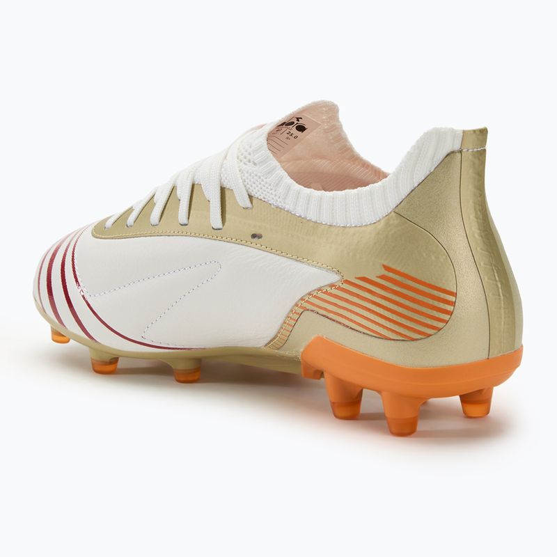 Men's Diadora Maximus Elite SLX football boots white/chili pepper/russet orange 3