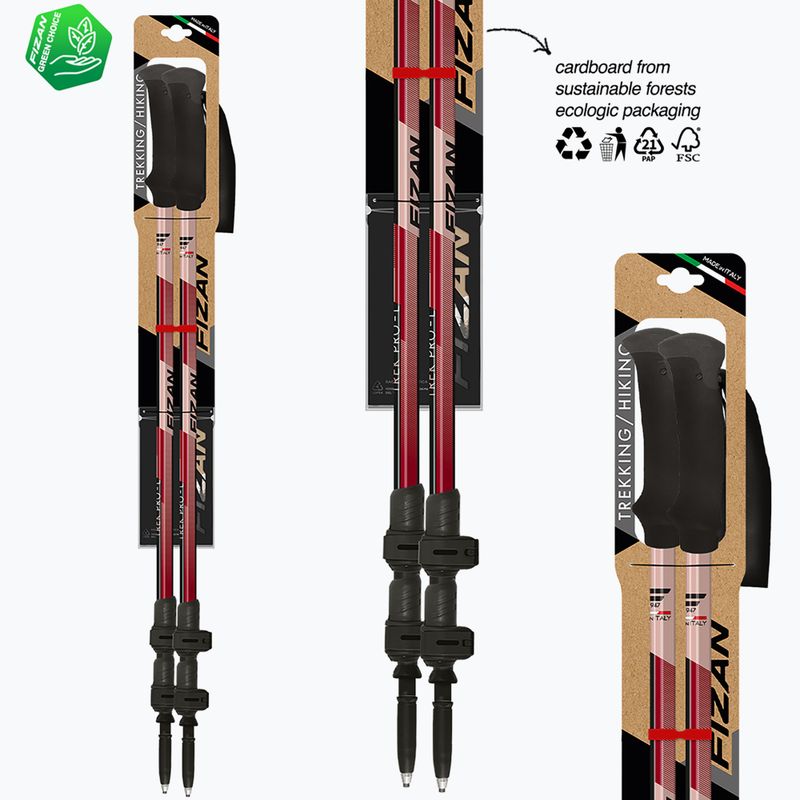 Trekking poles  Fizan Trek Pro L dark red 6