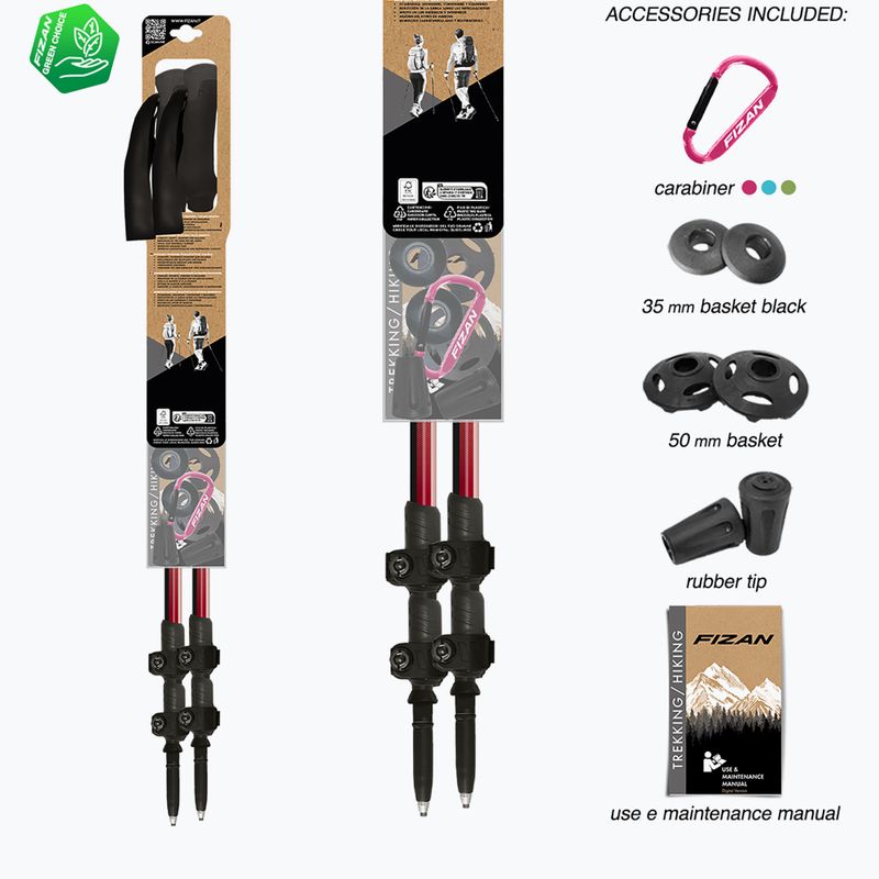 Trekking poles  Fizan Trek Pro L dark red 7