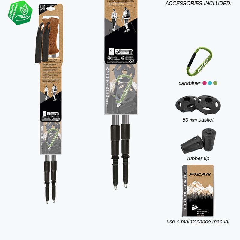 Trekking poles Fizan Tierra grey/orange 7