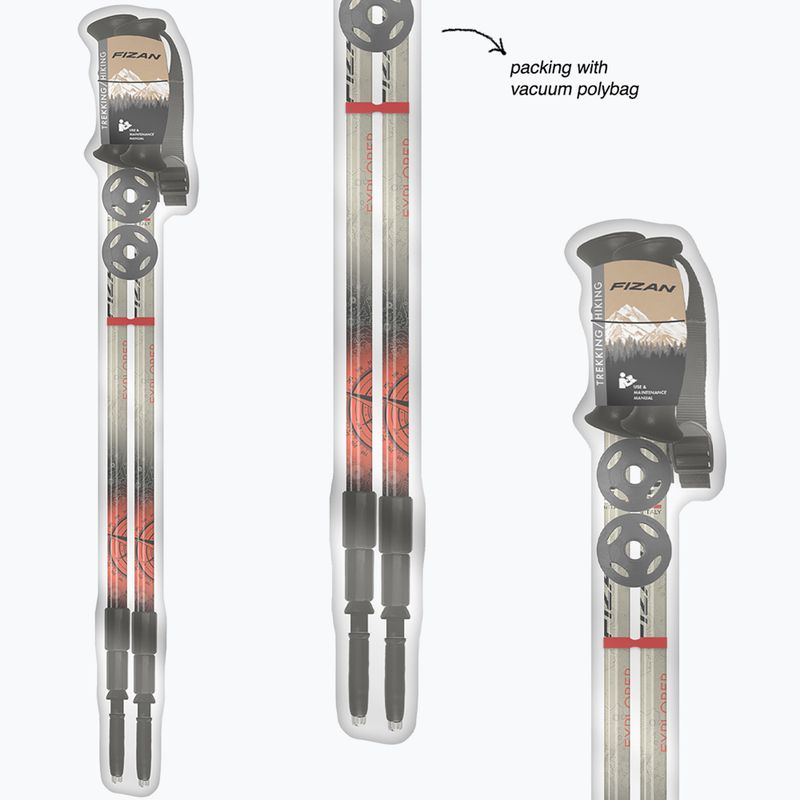 Trekking poles  Fizan Explorer beige/red 6