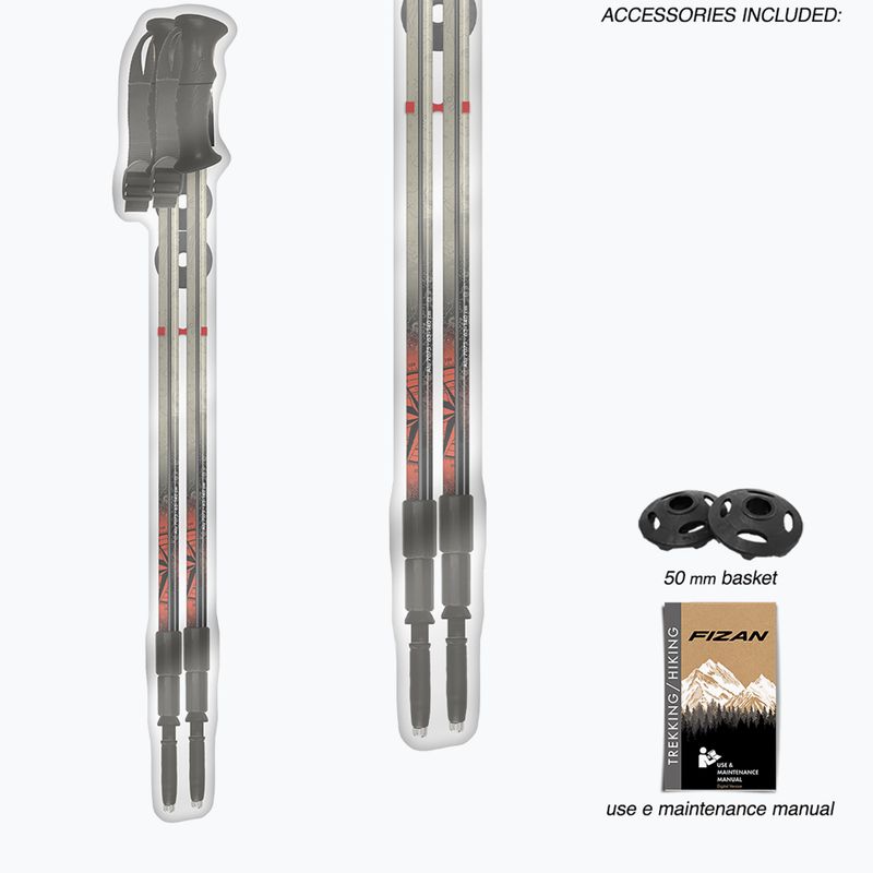 Trekking poles  Fizan Explorer beige/red 7
