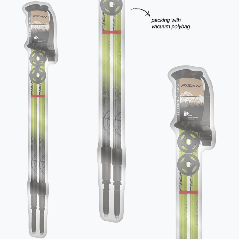 Trekking poles  Fizan Explorer lime/grey 6