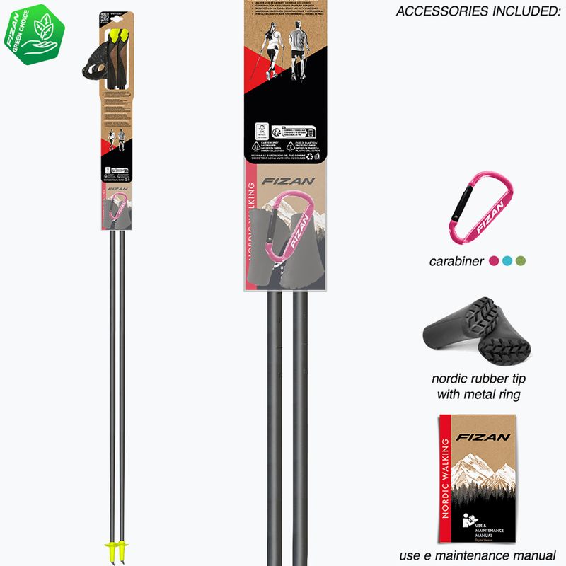 Nordic walking poles Fizan Carbon Pro yellow 7