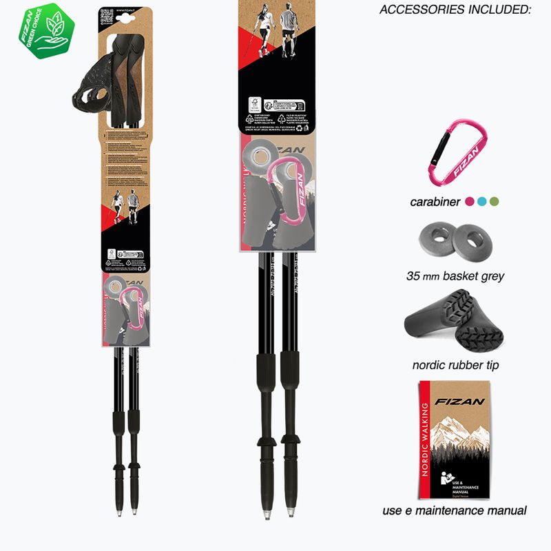 Nordic walking poles Fizan Speed black 5