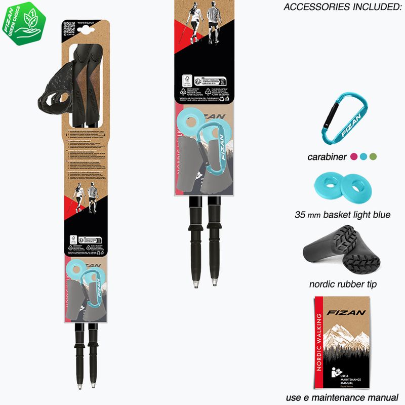 Nordic walking poles Fizan Lite Tech light blue 5