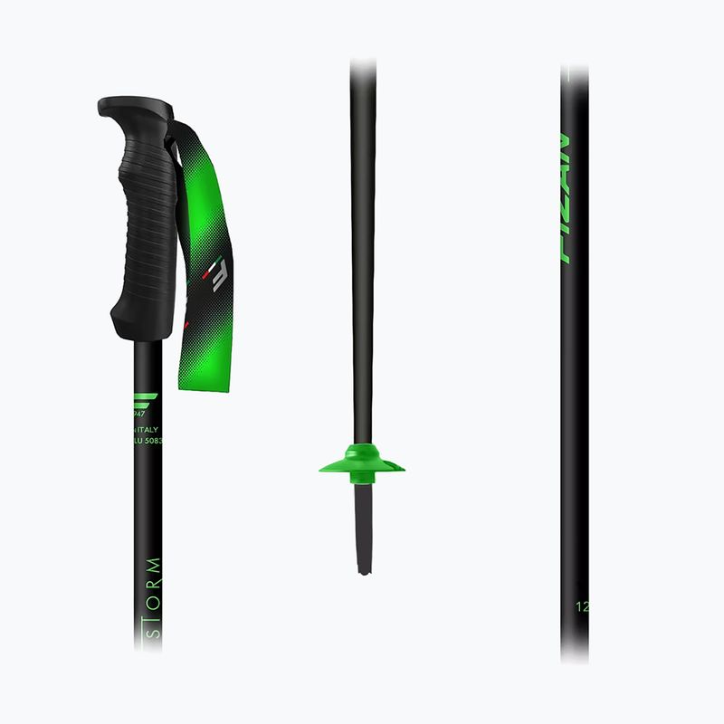 Ski poles Fizan Storm black/green 2