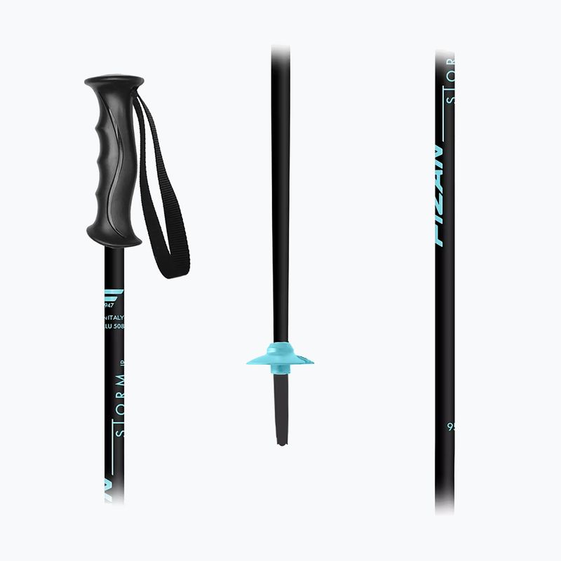 Children's ski poles Fizan Storm Jr black/blue 2