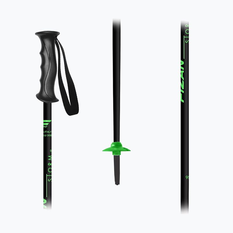 Children's ski poles Fizan Storm Jr black/green 2