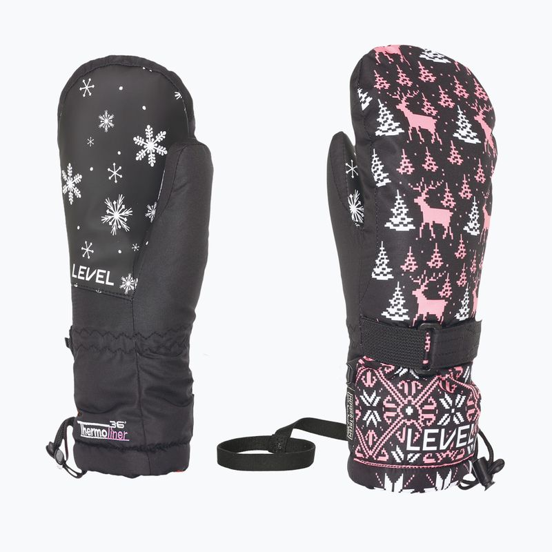 Kids' ski gloves Level Junior Mitt ninja pink