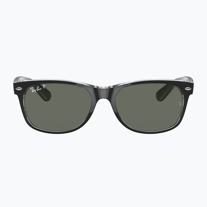 Sunglasses Ray-Ban New Wayfarer Classic matte black transparent/green g-15 2