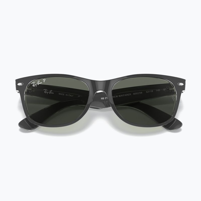 Sunglasses Ray-Ban New Wayfarer Classic matte black transparent/green g-15 3