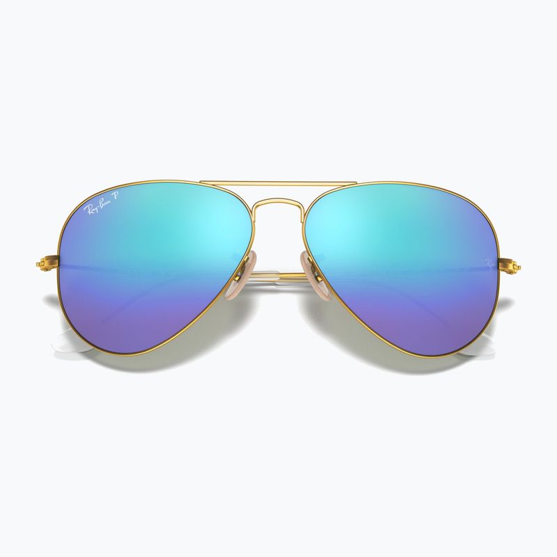 Sunglasses Ray-Ban Aviator Classic matt gold/blue polarized 3