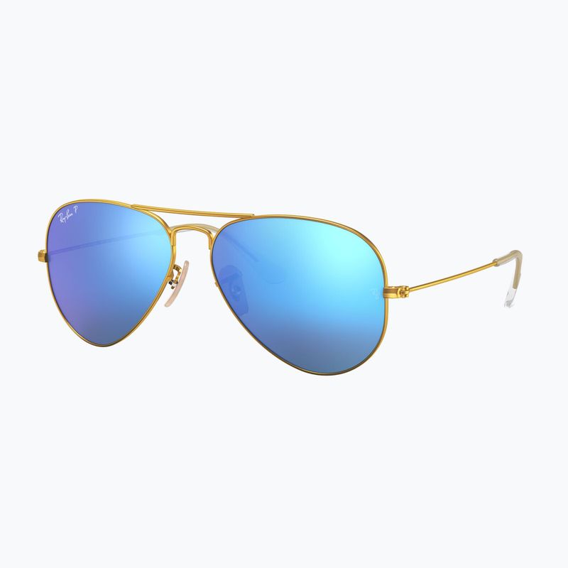 Sunglasses Ray-Ban Aviator Classic matt gold/blue polarized 4