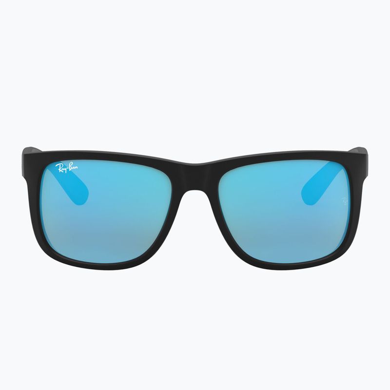 Sunglasses Ray-Ban Justin Classic matt black gum/blue mirror 2