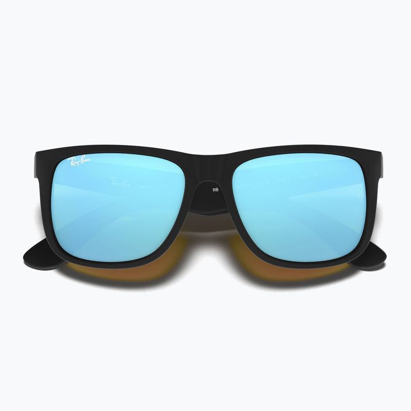 Sunglasses Ray-Ban Justin Classic matt black gum/blue mirror 3