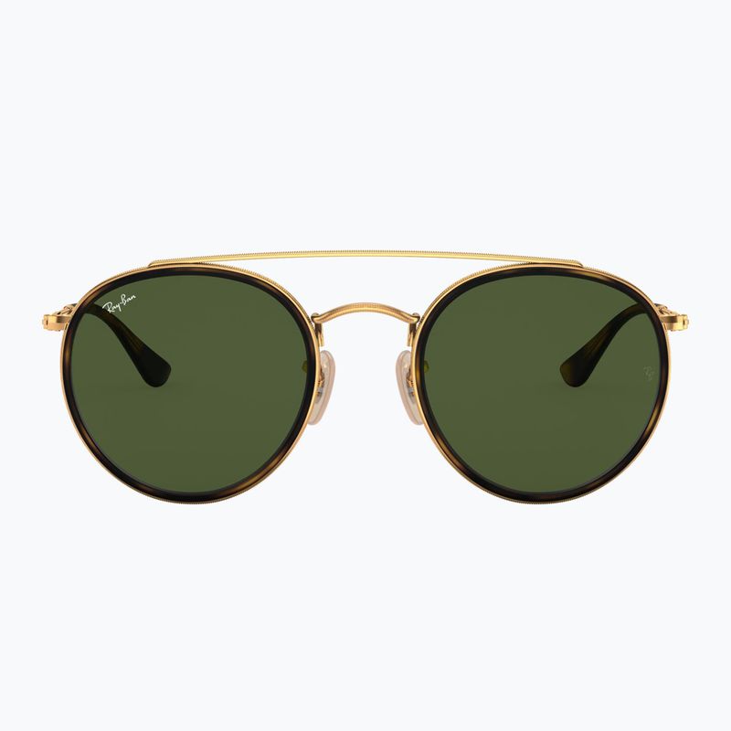 Sunglasses Ray-Ban Round Double Bridge arista gold/green g-15 2