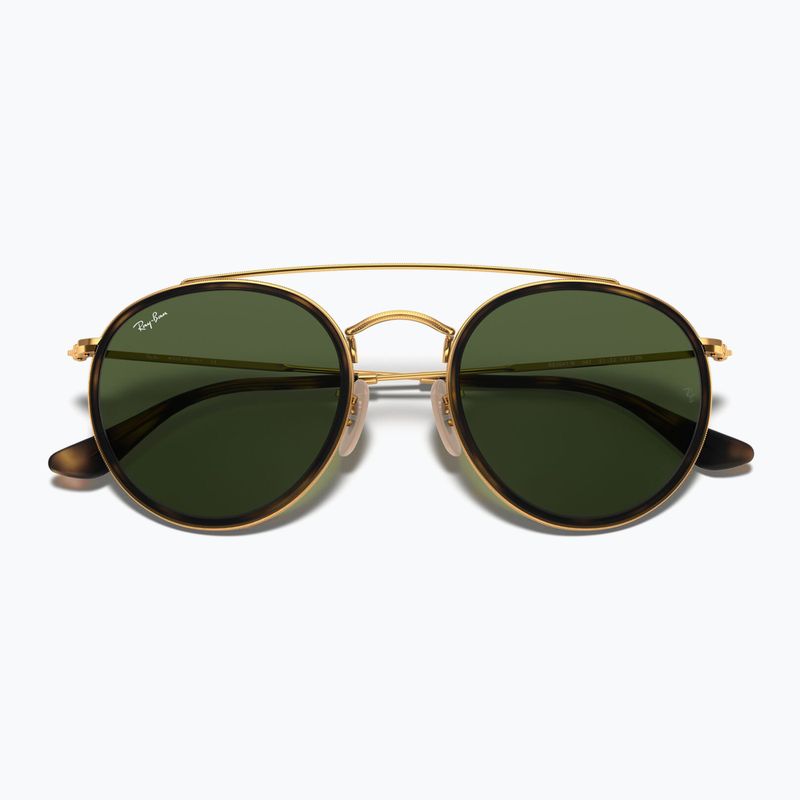 Sunglasses Ray-Ban Round Double Bridge arista gold/green g-15 3