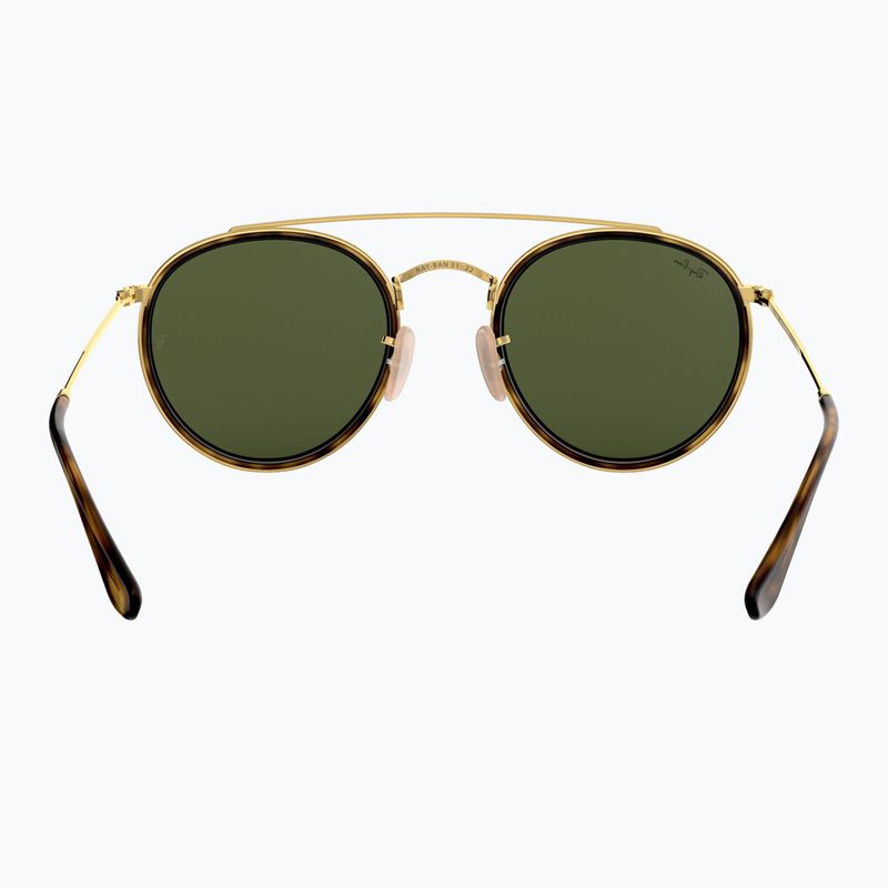 Sunglasses Ray-Ban Round Double Bridge arista gold/green g-15 5