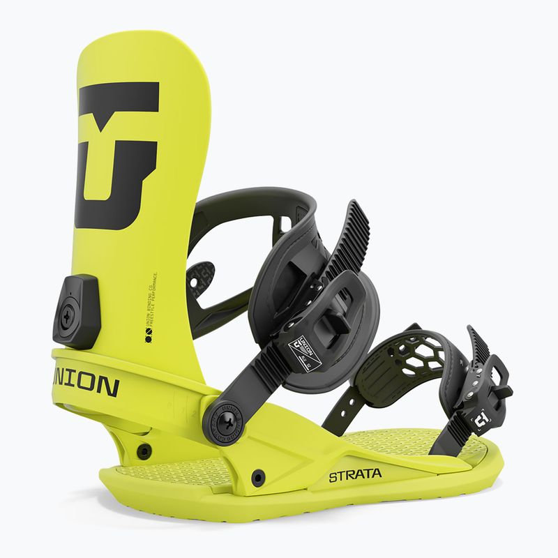 Men's Union Strata acid green snowboard bindings 4