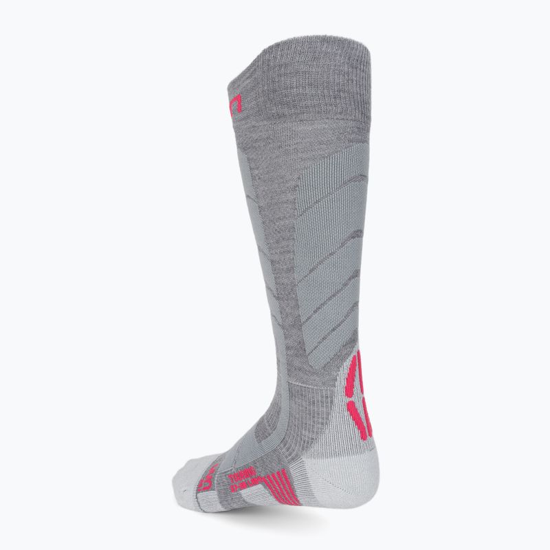 Women's ski socks UYN Ski Touring silver/fuchsia 2