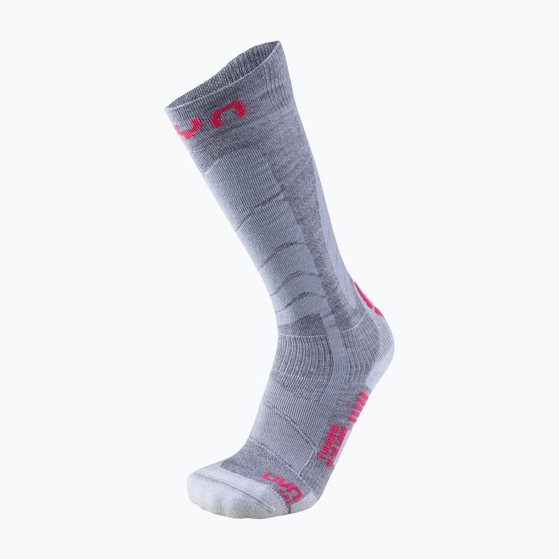 Women's ski socks UYN Ski Touring silver/fuchsia 5