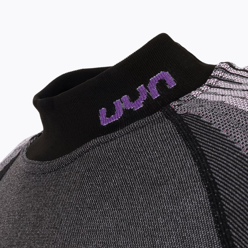Ladies' thermal sweatshirt UYN Evolutyon UW Shirt Turtle Neck anthracite melange/raspberry/purple 4
