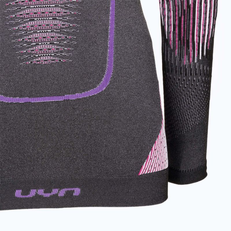 Ladies' thermal sweatshirt UYN Evolutyon UW Shirt Turtle Neck anthracite melange/raspberry/purple 5