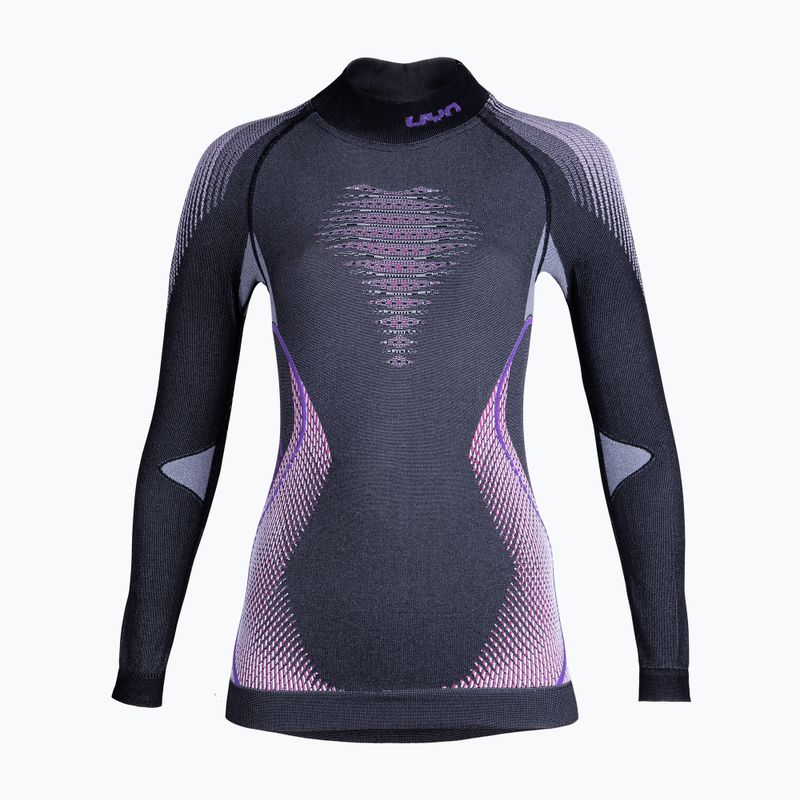 Ladies' thermal sweatshirt UYN Evolutyon UW Shirt Turtle Neck anthracite melange/raspberry/purple 6