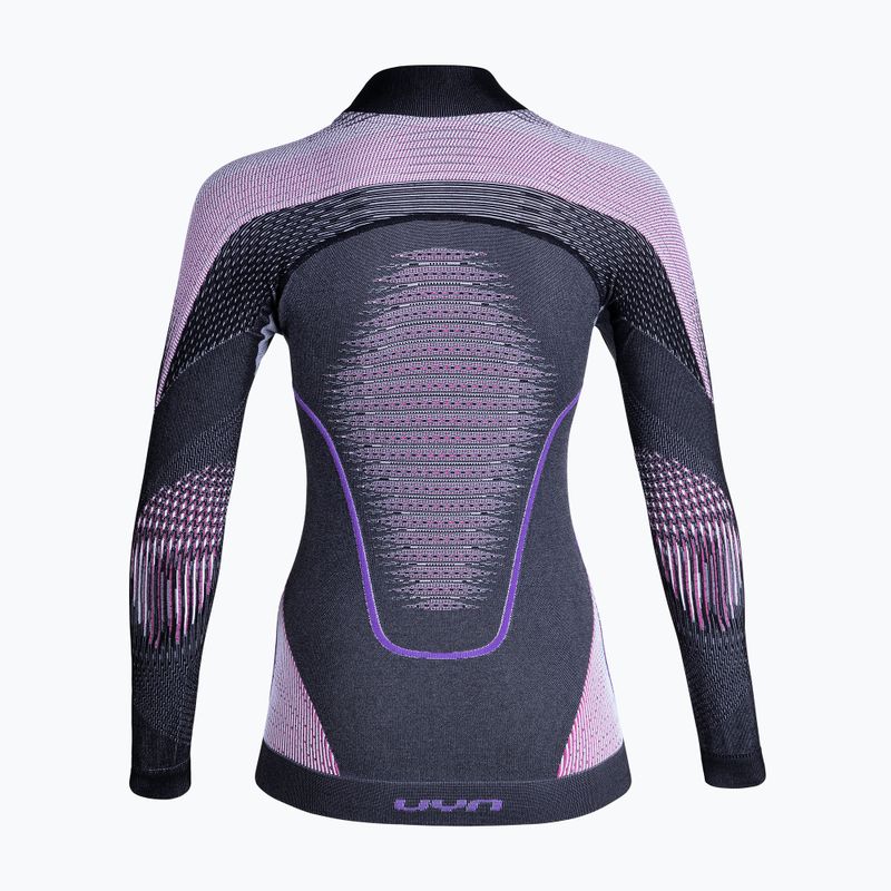 Ladies' thermal sweatshirt UYN Evolutyon UW Shirt Turtle Neck anthracite melange/raspberry/purple 7