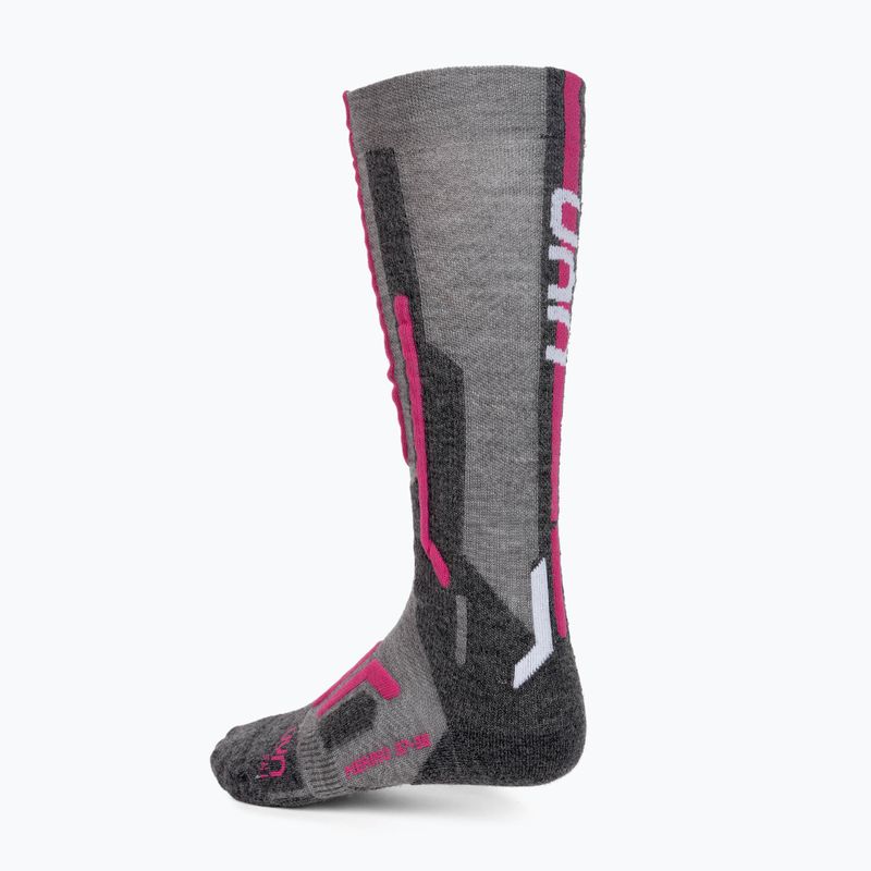 Women's ski socks UYN Ski Merino light grey/pink 3
