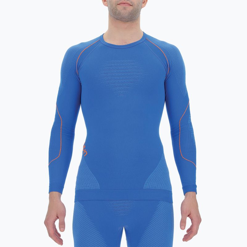 Men's thermal active sweatshirt UYN Evolutyon UW Shirt blue/blue/orange shiny 4