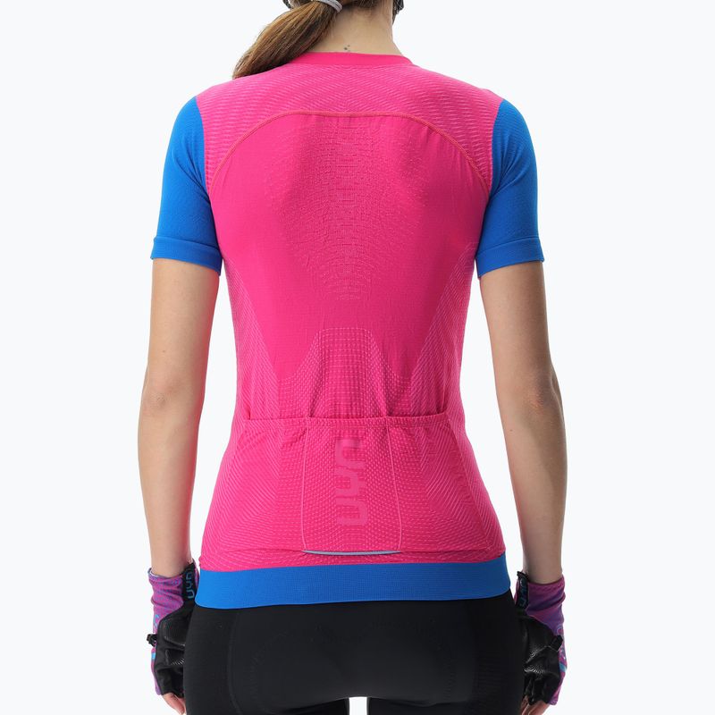 Women's cycling jersey UYN Garda magenta/cyan 2