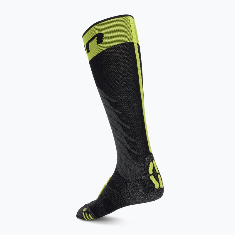 Men's UYN Ski One Merino black/lime ski socks 2