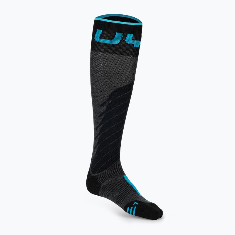 Men's ski socks UYN Ski One Merino anthracite/turquoise 3