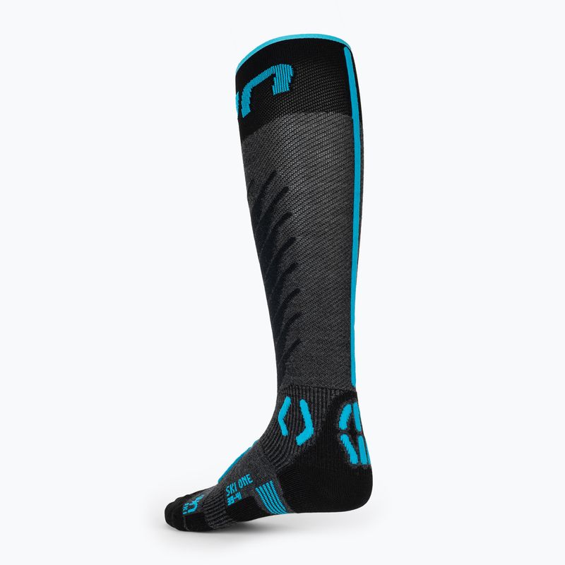 Men's ski socks UYN Ski One Merino anthracite/turquoise 4