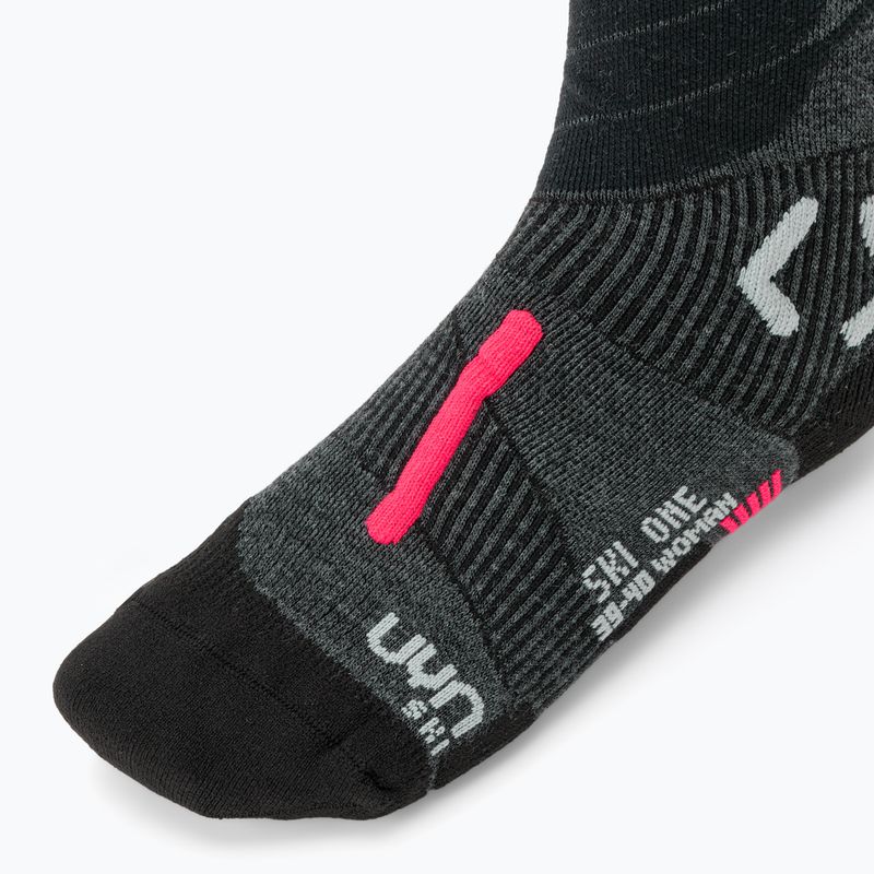 Men's ski socks UYN Ski One Merino anthracite/pink 3