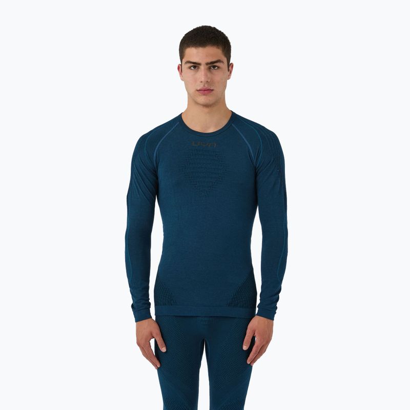 Men's thermal active sweatshirt UYN Evolutyon Biotech blue poseidon
