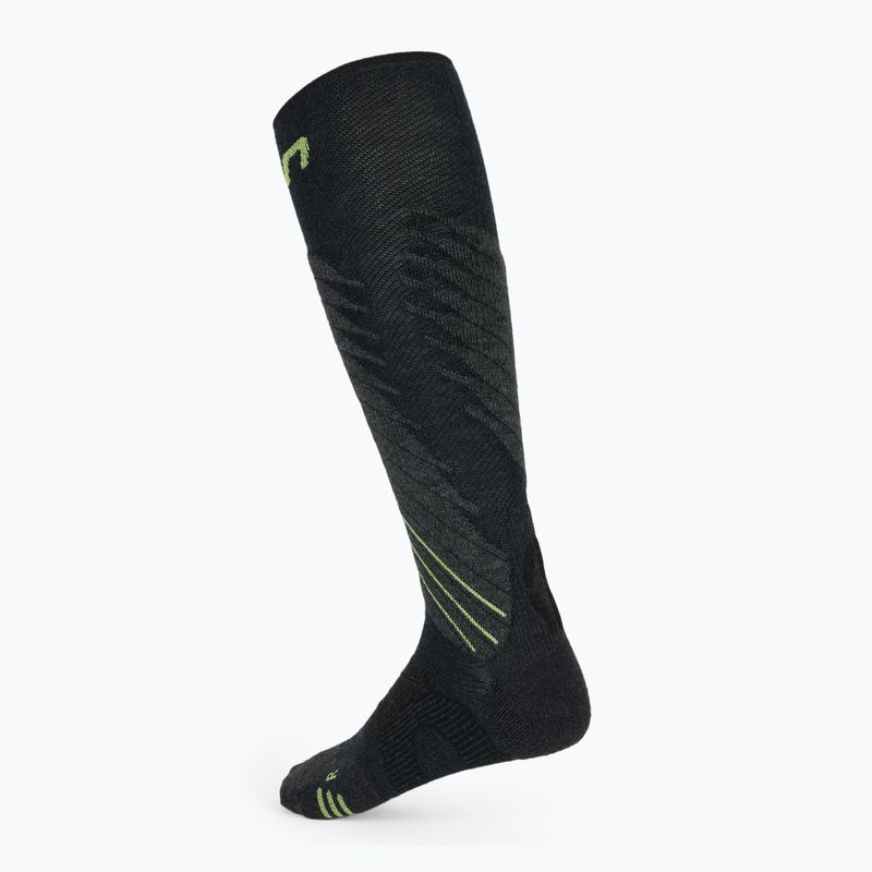 Men's ski socks UYN Ski One Comfort Fit anthracite/lime 2