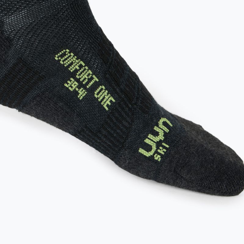 Men's ski socks UYN Ski One Comfort Fit anthracite/lime 5