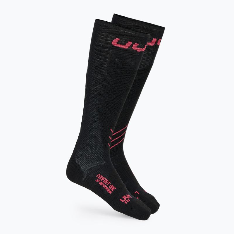 Men's ski socks UYN Ski One Comfort Fit black/pink
