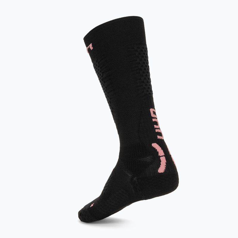 Women's ski socks UYN Ski One Pure Snow plack/pink 2